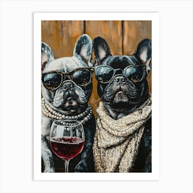 Whimsical Frenchies At The Bar 6 Art Print