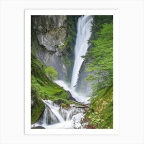 Trümmelbach Falls, Switzerland Realistic Photograph (2) Art Print
