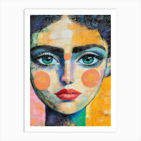 Conceptual Painting Face Of A Woman Big Eyes Art Print