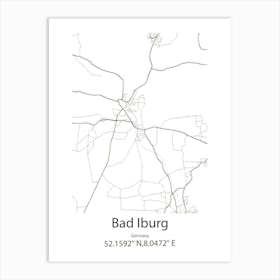 Bad Iburg,Germany Minimalist Map Art Print