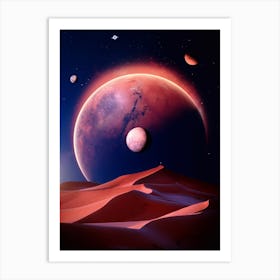Planet Mars Desert Dune Art Print