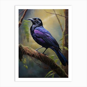 Aerial Grace: Purple-Throated Fruitcrow Print 1 Art Print