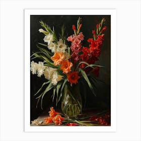 Baroque Floral Still Life Gladiolus 2 Art Print