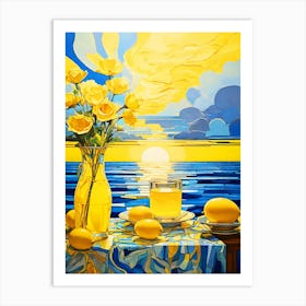 Sunset With Lemons Art Print