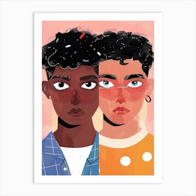 Two Young People Art Print