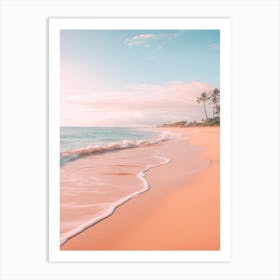 Kaanapali Beach Maui Hawaii Turquoise And Pink Tones 3 Art Print