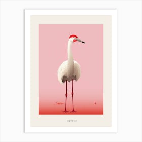 Minimalist Ostrich 1 Bird Poster Art Print