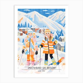 Snowbird Ski Resort   Utah Usa, Ski Resort Poster Illustration 1 Art Print