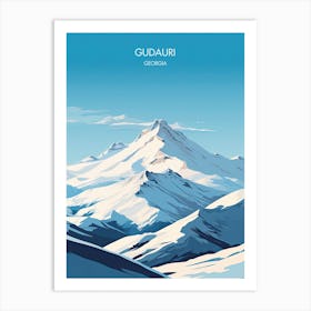 Poster Of Gudauri   Georgia, Ski Resort Illustration 2 Art Print