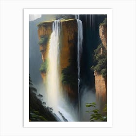 Tequendama Falls, Colombia Peaceful Oil Art  (2) Art Print