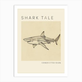 Cookiecutter Shark Vintage Illustration 3 Poster Art Print