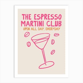 Espresso Martini Club Pink Art Print