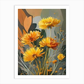 Yellow Chrysanthemums Art Print