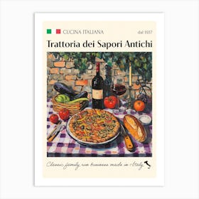 Trattoria Dei Sapori Antichi Trattoria Italian Poster Food Kitchen Art Print