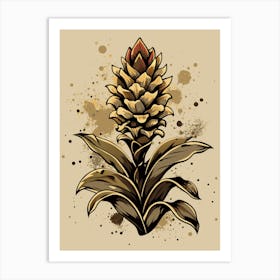 Red Ginger Flower 3 Art Print