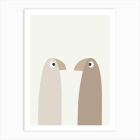 Neutral Minimalist Abstract Birds Art Print