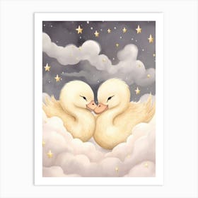 Sleeping Baby Swan Art Print