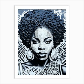 Graffiti Mural Of Beautiful Black Woman 98 Art Print