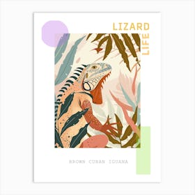 Brown Cuban Iguana Abstract Modern Illustration 1 Poster Art Print