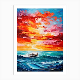 Sunset In The Sea 1 Art Print