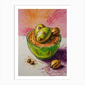 Pistachios In A Bowl 2 Art Print