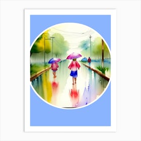 Visual Rainy Day AI portrait Art Print
