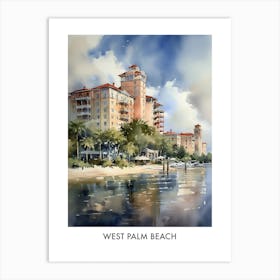 West Palm Beach Watercolor 2travel Poster Art Print