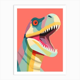 Colourful Dinosaur Carcharodontosaurus 4 Art Print