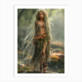 Fairy Girl In The Forest 2 Art Print