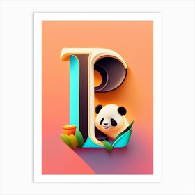 P  Panda, Letter, Alphabet Pop Art Matisse Art Print