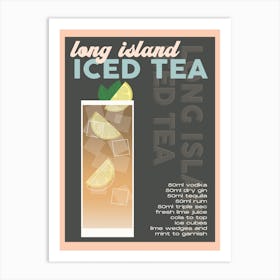 Brown Long Island Iced Tea Cocktail Art Print