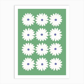 Daisy Green Blue Art Print