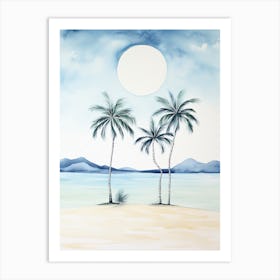 Watercolour Of Whitehaven Beach   Queensland Australia 0 Art Print