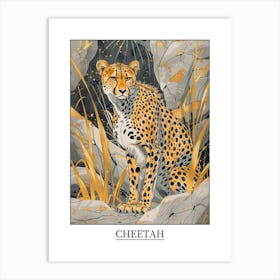 Cheetah Precisionist Illustration 2 Poster Art Print