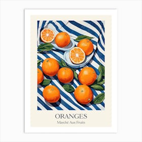 Marche Aux Fruits Oranges Fruit Summer Illustration 3 Art Print