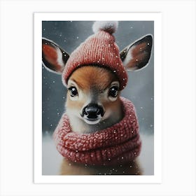 Deer In Winter Art Print