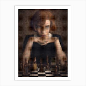 The Queen S Gambit Anya Taylor Joy In A Pixel Dots Art Style 1 Art Print