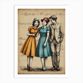 Three Friends Art Print