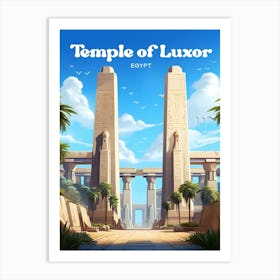 Temple Of Luxor Ancient Egypt Travel Art Art Print