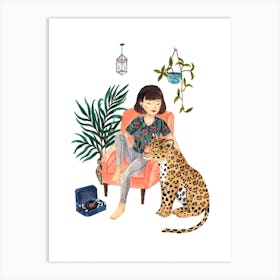 Jaguar Girl Art Print