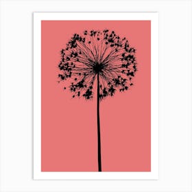 Coral  allium Art Print