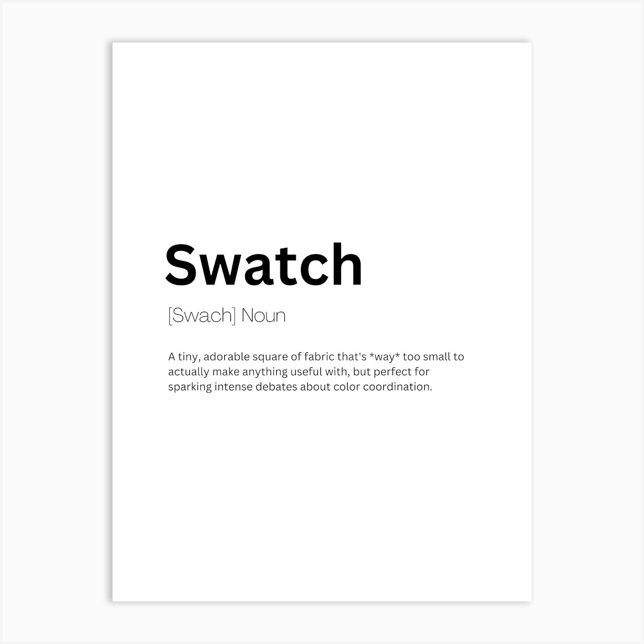Swatch Definition Meaning Poster