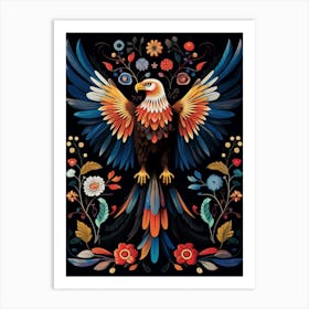 Folk Bird Illustration Eagle Art Print