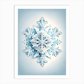Irregular Snowflakes, Snowflakes, Retro Drawing 5 Art Print