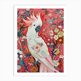 Floral Animal Painting Cockatoo 1 Art Print