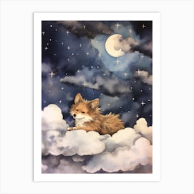 Coyote 2 Sleeping In The Clouds Art Print