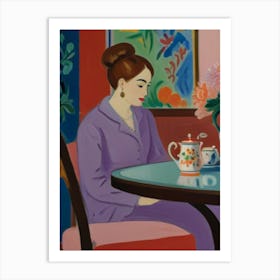 Woman At A Table 2 Art Print