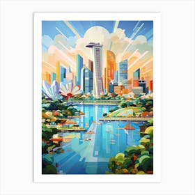 Singapore, Geometric Illustration 4 Art Print