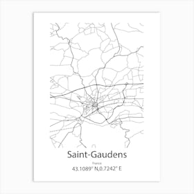 Saint Gaudens,France Minimalist Map Art Print