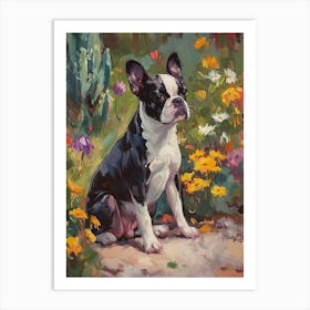 Boston Terrier Acrylic Painting 1 Art Print